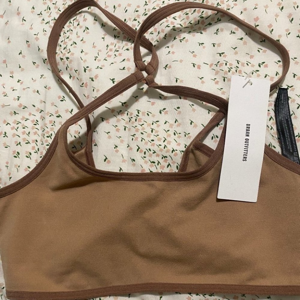 Urban Outfitters Brown Ribbed Bralette